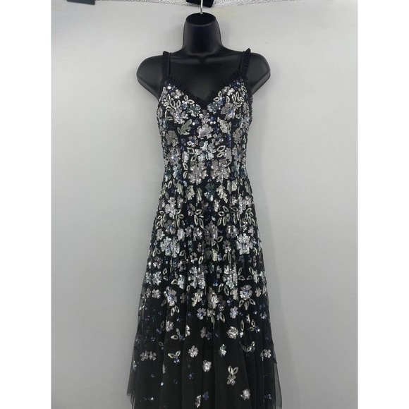 Needle & Thread Wildflower Sequin Midi Dress Size  2 Sweetheart Neck Midi - Picture 3 of 12